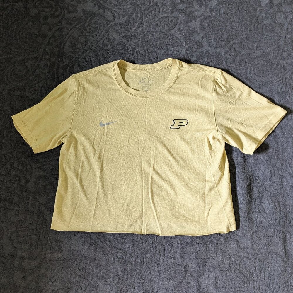 Nike Dri-Fit Purdue Old Gold Casual Crop Top - Size Small - In Great Condition!